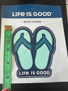 New Life Is Good Flip Flop Sticker - Mint & Teal